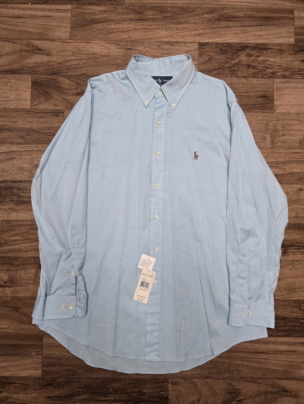 Nwt! Ralph Lauren Light Blue Custom Fit Button Down Shirt Sz 16 1/2 - Large